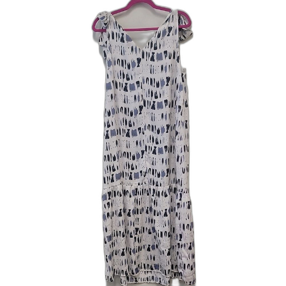 Banana Republic Maxi Dress Blue White Size M - Picture 2 of 10